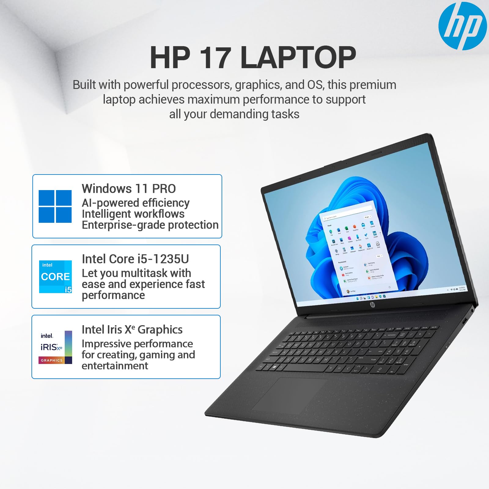 Hp 17 Laptop Computer, 17.3'' Fhd Ips Laptop Pc, Intel 10-Core I5, 32Gb Ram, 2Tb Ssd, Microsoft Office Lifetime, Windows 11 Pro,